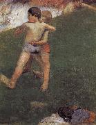 Paul Gauguin Wrestling kids Sweden oil painting artist